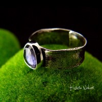 Pierścień – Gaia - Srebro Iolit 