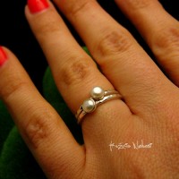 Pierścień Drobinek - Perła Srebro 