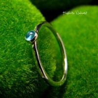 Pierścień Drobinek - Topaz Swiss Blue Srebro