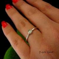 Pierścień Drobinek - Akwamaryn Srebro