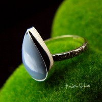 Pierścień ze Srebra - Elfik z Opalem Blue 