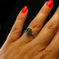 Pierścień – Toris - Zielony Turmalin Verdelit 