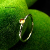 Pierścień Drobinek - Cytryn Srebro