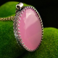 Naszyjnik  Soft Pink - Różowy Opal Srebro 