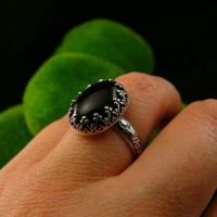 Pierścień Black - Onyks Srebro 