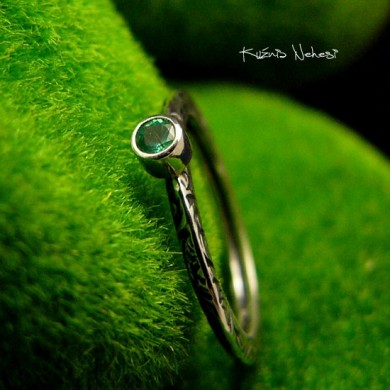 Pierścień – Zielony Elf - Szmaragd Srebro
